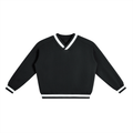 unicorn V-Neck Contrast Collar Boxy Sweatshirt