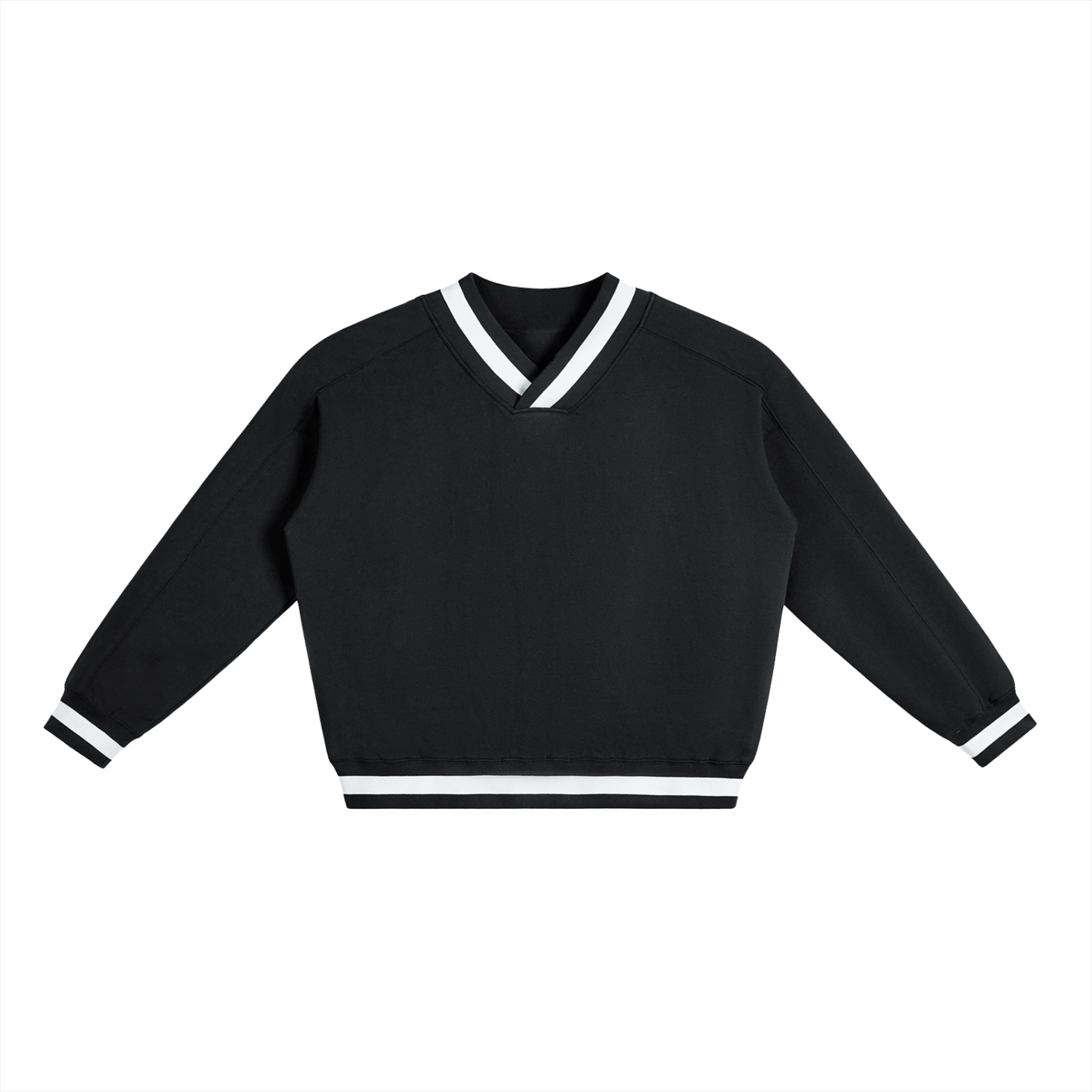 unicorn V-Neck Contrast Collar Boxy Sweatshirt