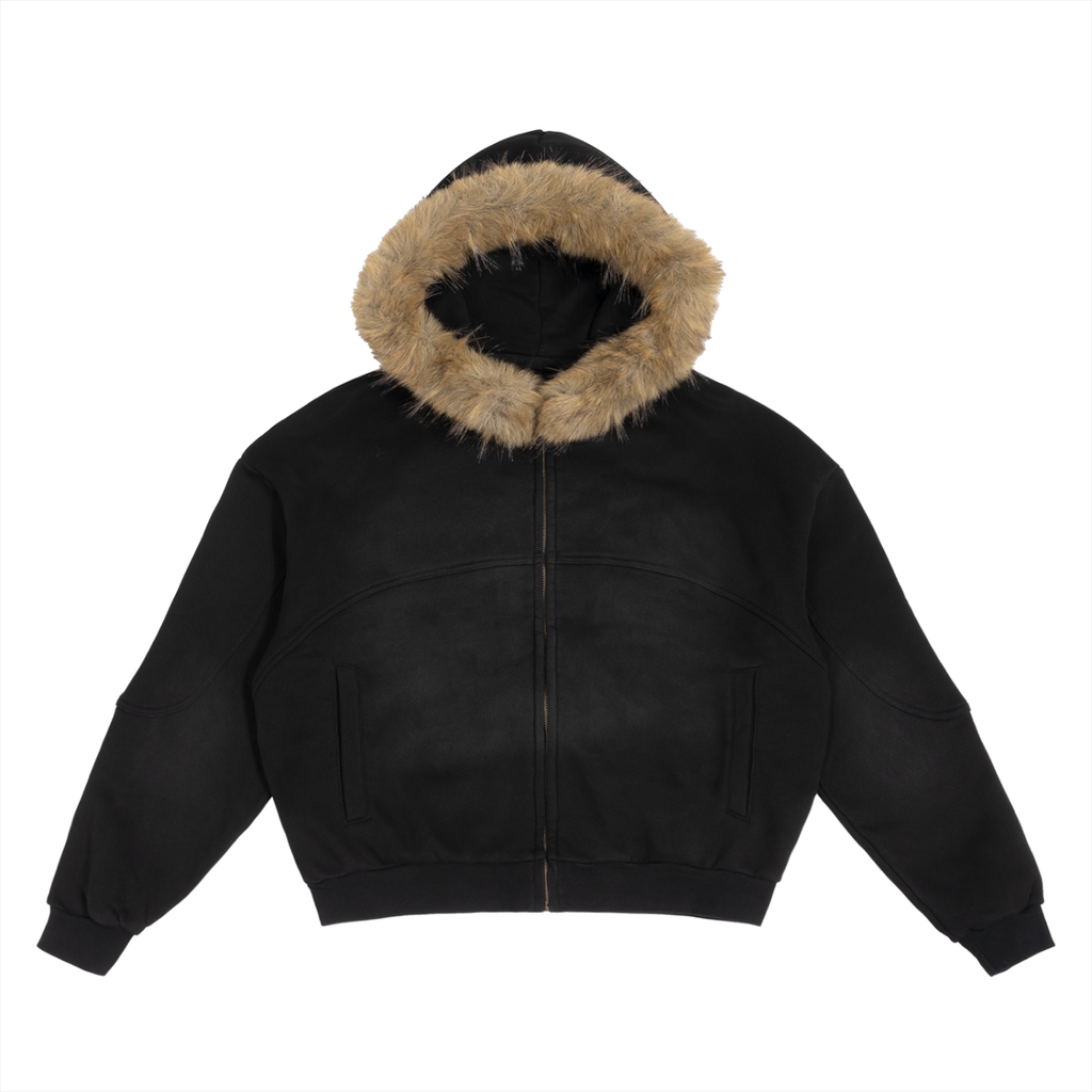Unicorn Sun Fade Boxy Detachable Fur Hoodie