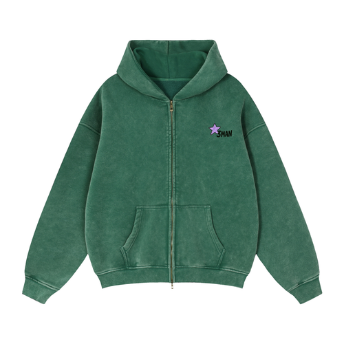 Butterfly Zip-Through Boxy Fleece Hoodie