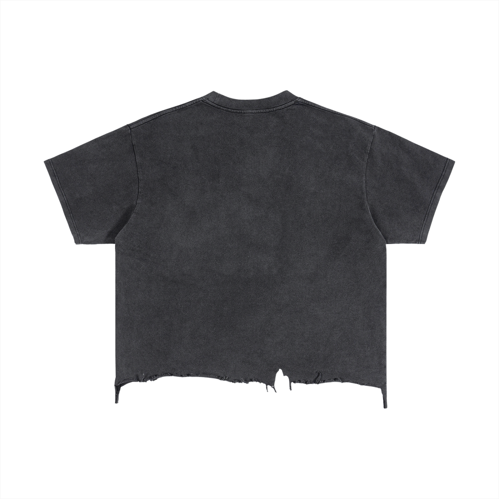 Unicorn Vintage Wash Boxy Distressed Hem T-Shirt