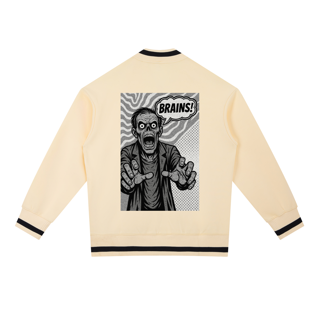 Zombie Contrast Piping Zip Bomber Jacket