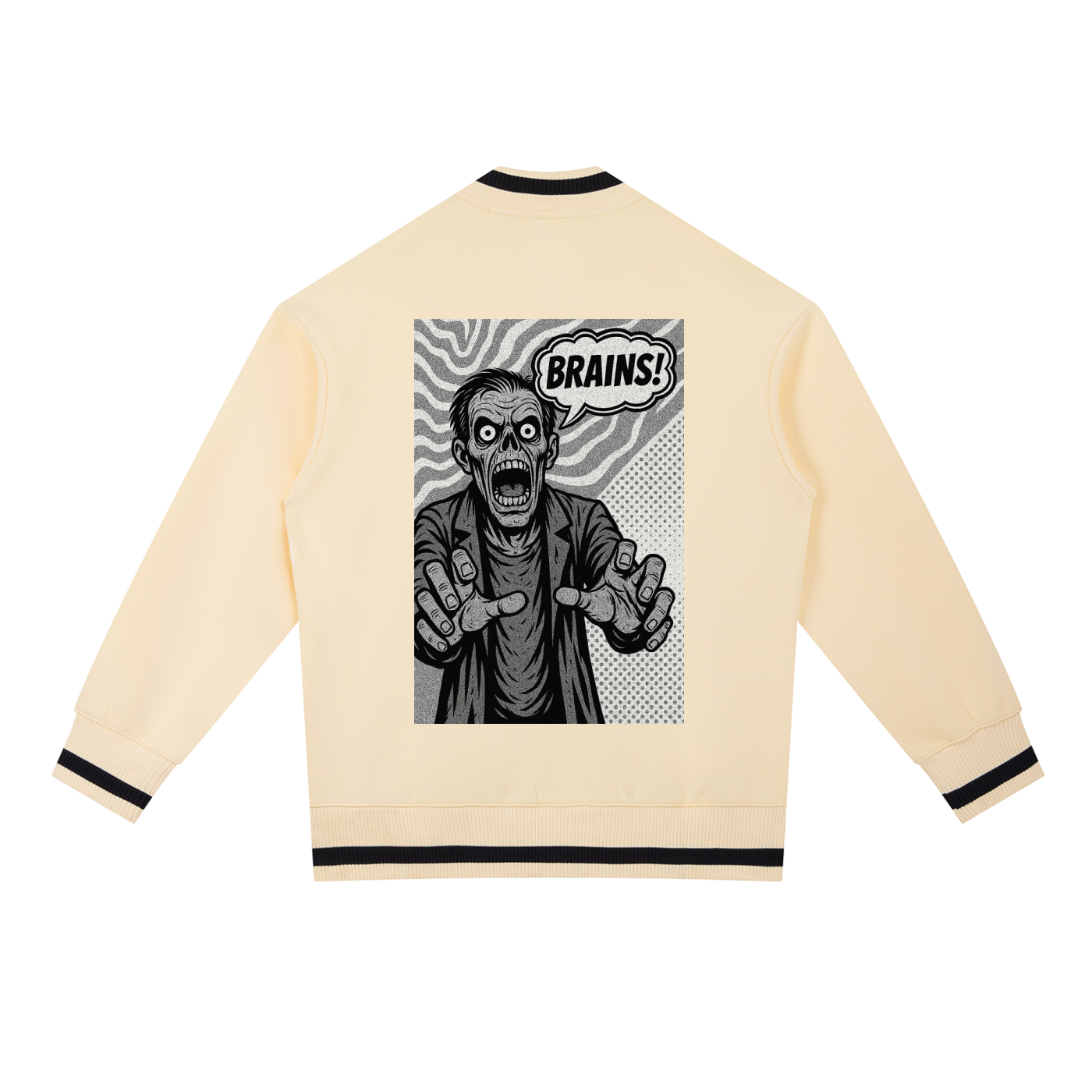 Zombie Contrast Piping Zip Bomber Jacket