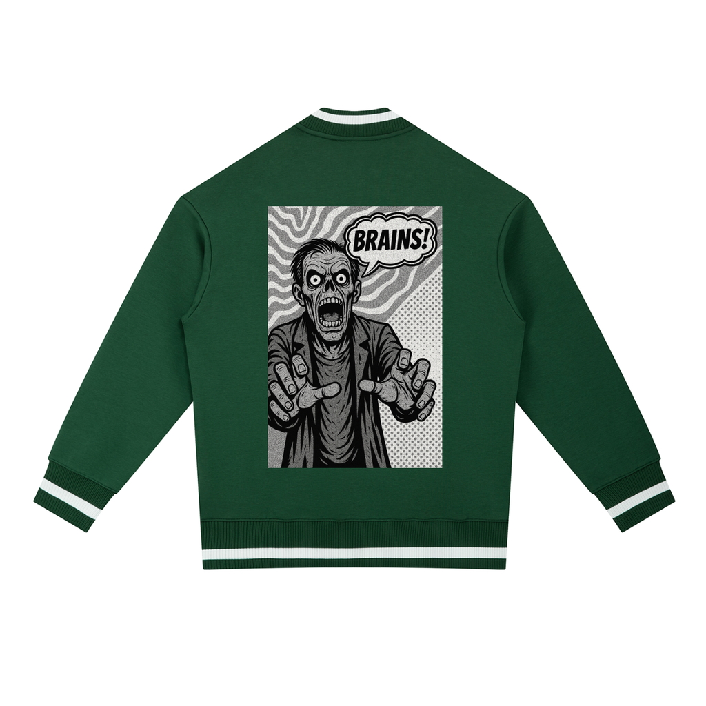 Zombie Contrast Piping Zip Bomber Jacket