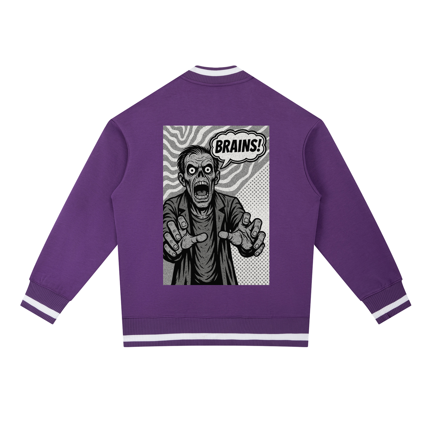 Zombie Contrast Piping Zip Bomber Jacket